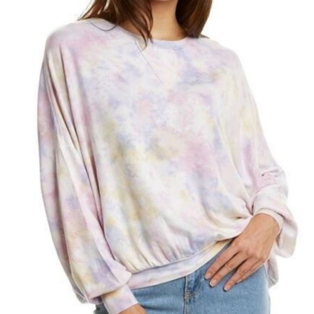 Young Fabulous & Broke Juliette Sweatshirt Women's Small Tie Dye Pastel Soft